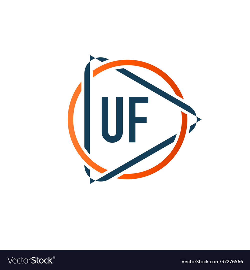 Initial letter uf circle triangle logo design