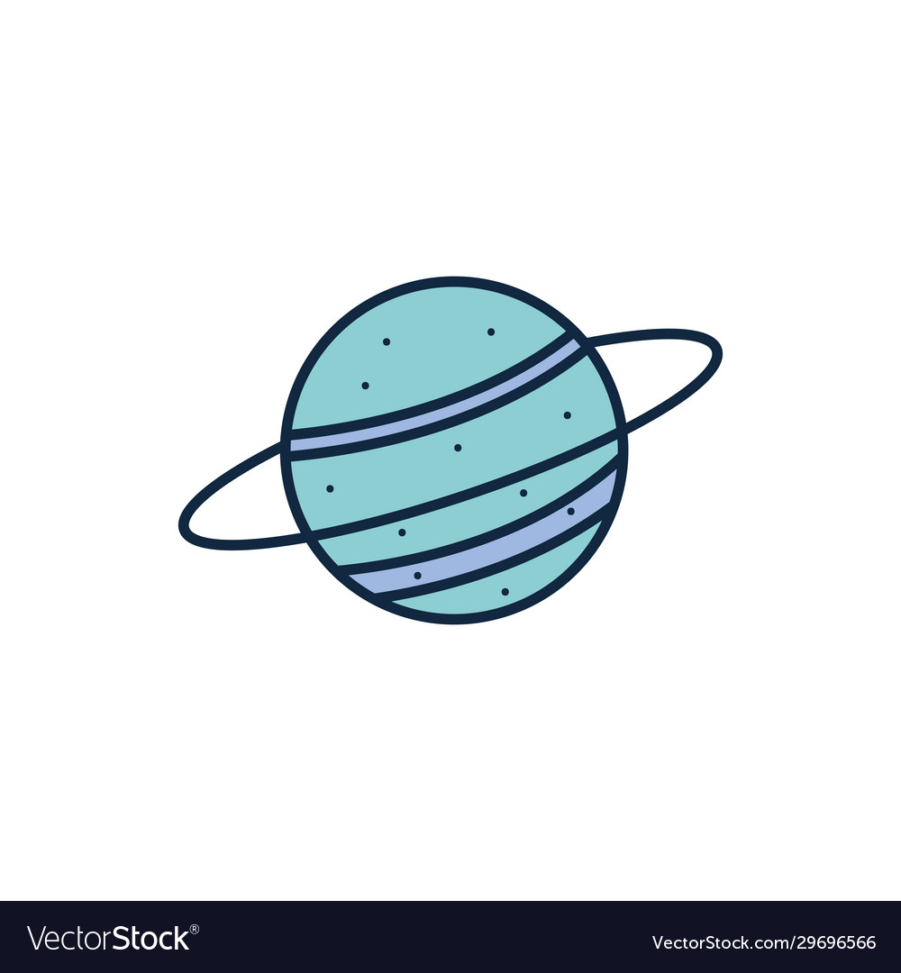 Isolated uranus line fill style icon design vector image Isolated uranus line fill style icon design