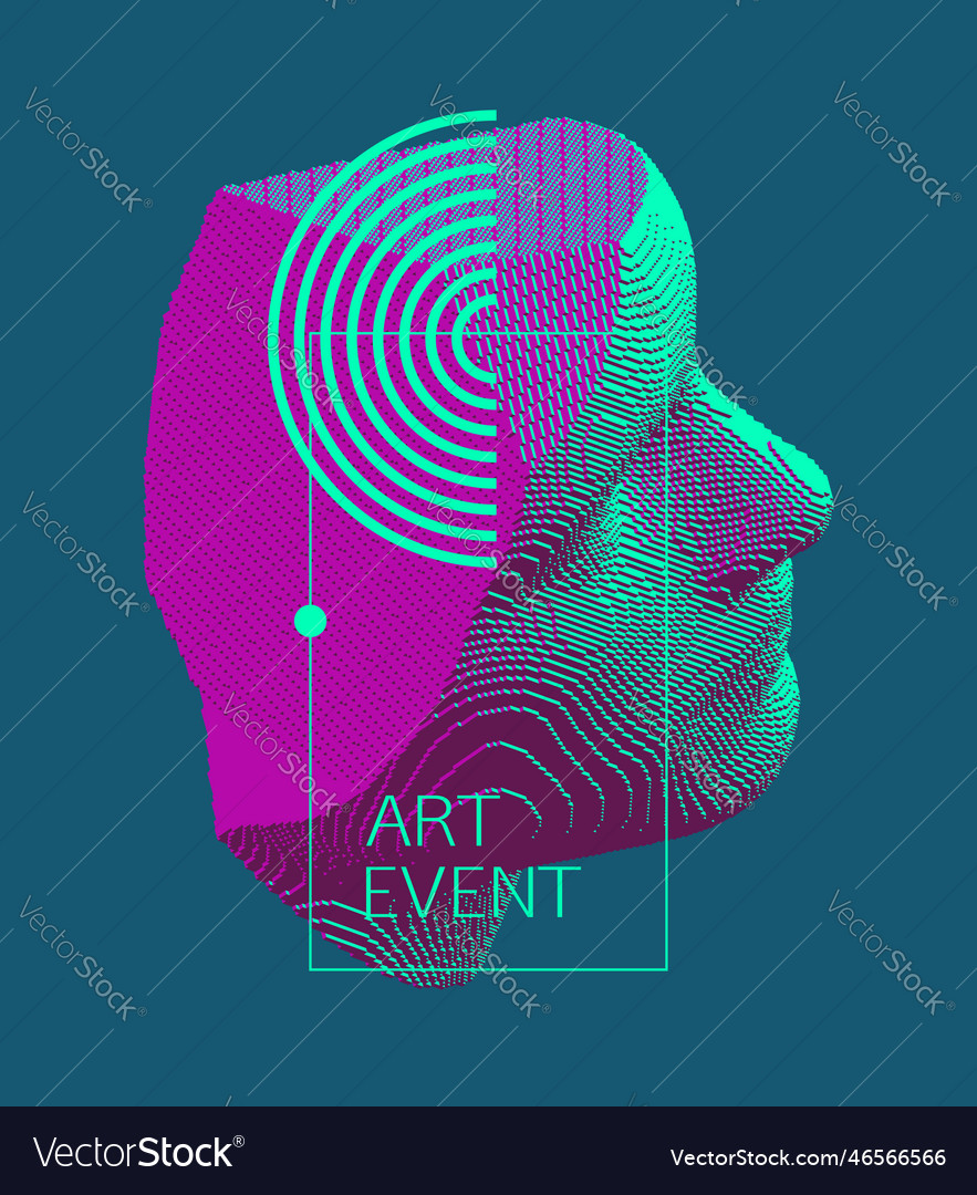 Mannequins head in profile side view plaster face Vector Image