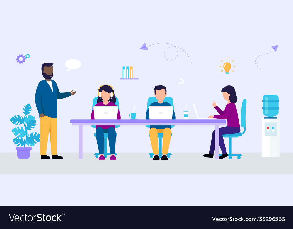 People coworking center concept male and female Vector Image