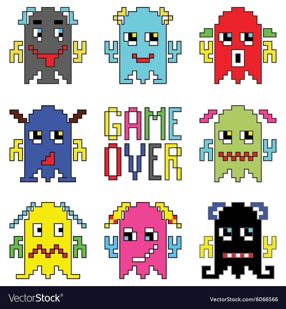 Retro game over characters