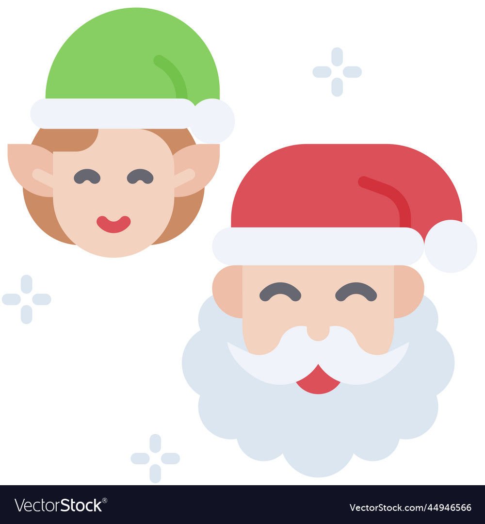 Santa claus with elf icon christmas related