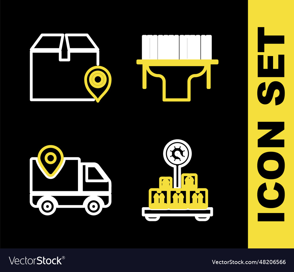Set line scanner scanning bar code scale vector image Set line scanner scanning bar code scale