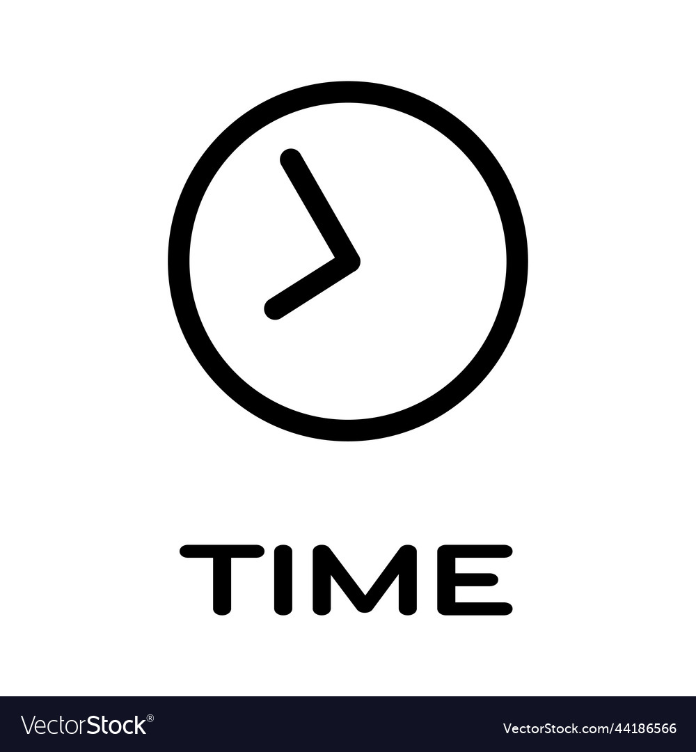 Time icon in flat style clock line symbol