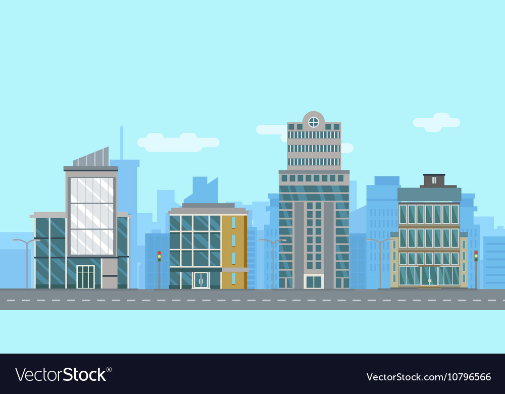 Urban flat cityscape Royalty Free Vector Image