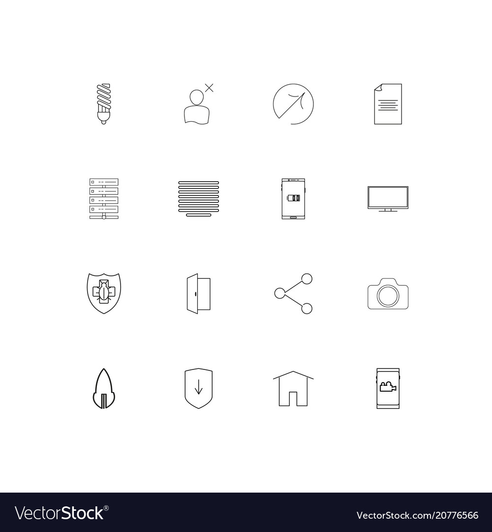 Web linear thin icons set outlined simple