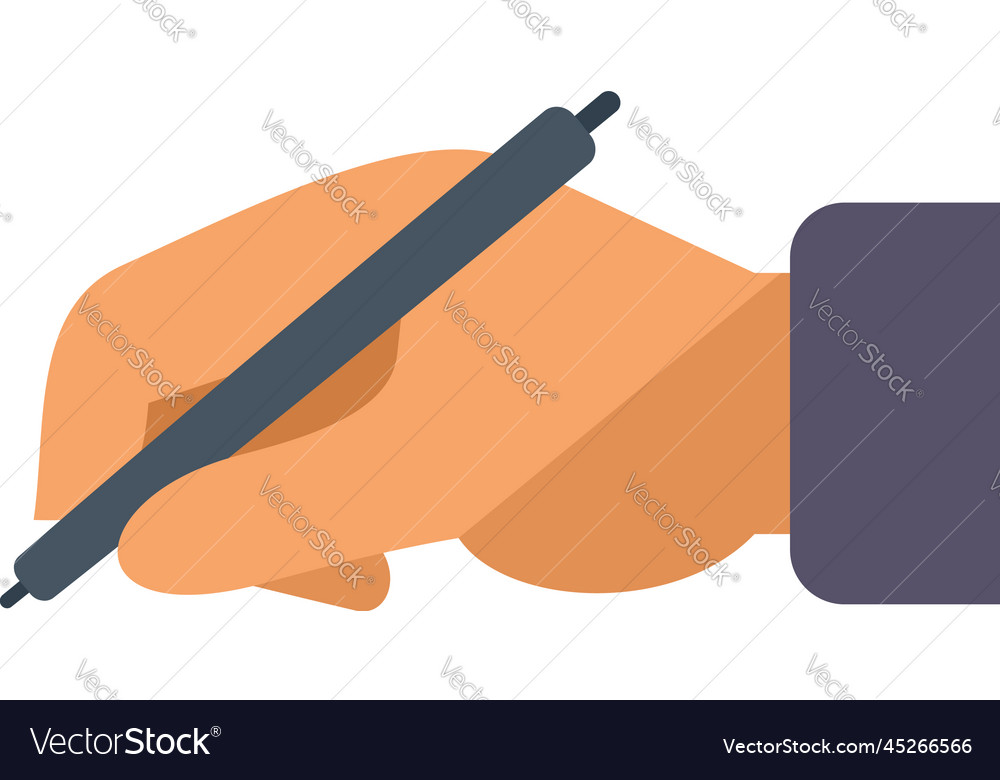 Writing Hand Icon Flat Write Paper Royalty Free Vector Image