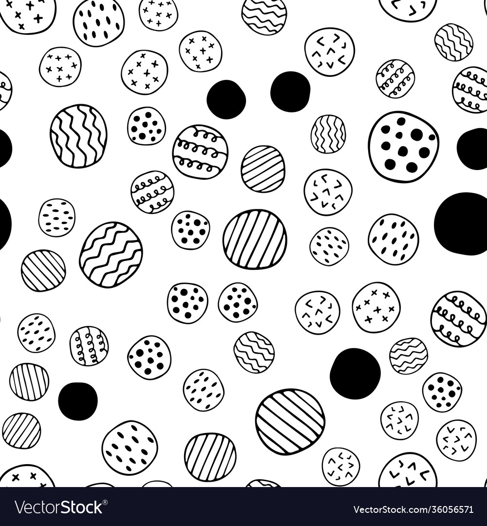 Abstract circles seamless pattern hand vector image Abstract circles seamless pattern hand