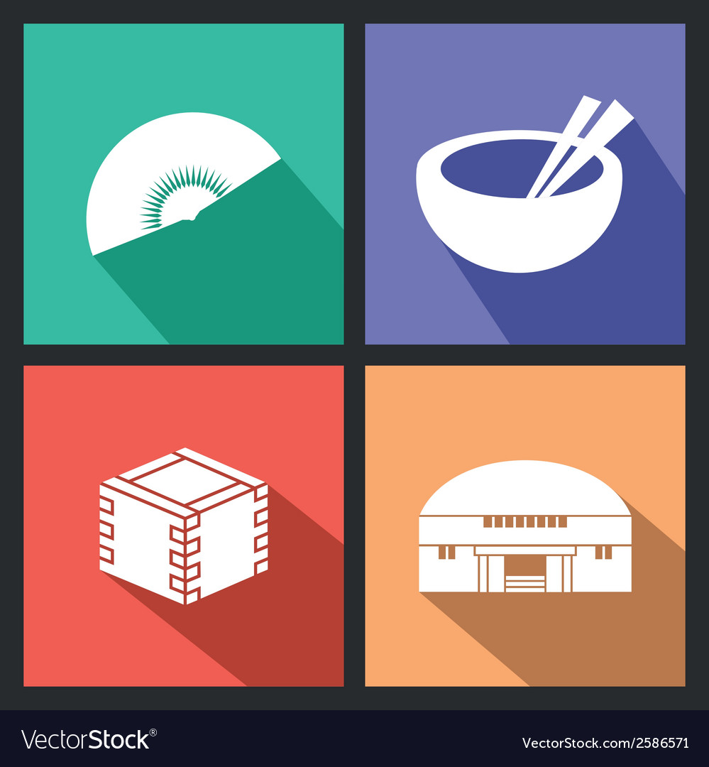 Abstract isolated objects allusive to japanese