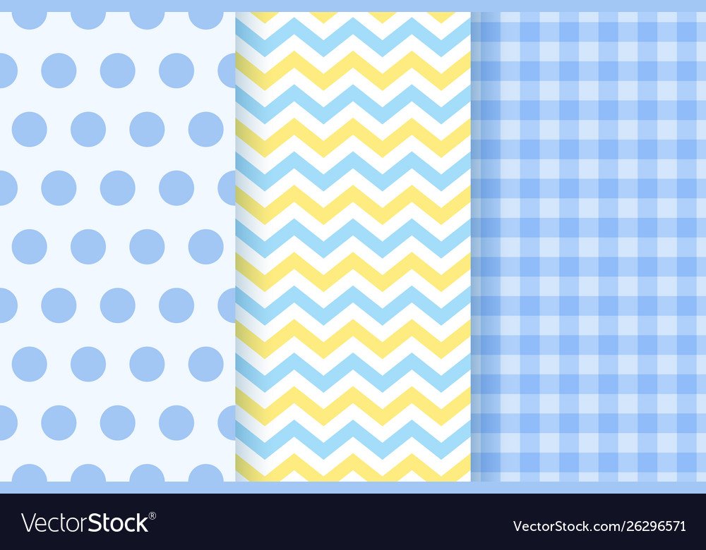 Baby shower seamless patterns for boy Royalty Free Vector