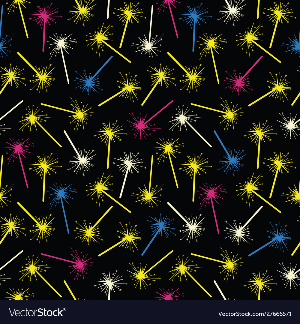 Celebration seamless pattern in black