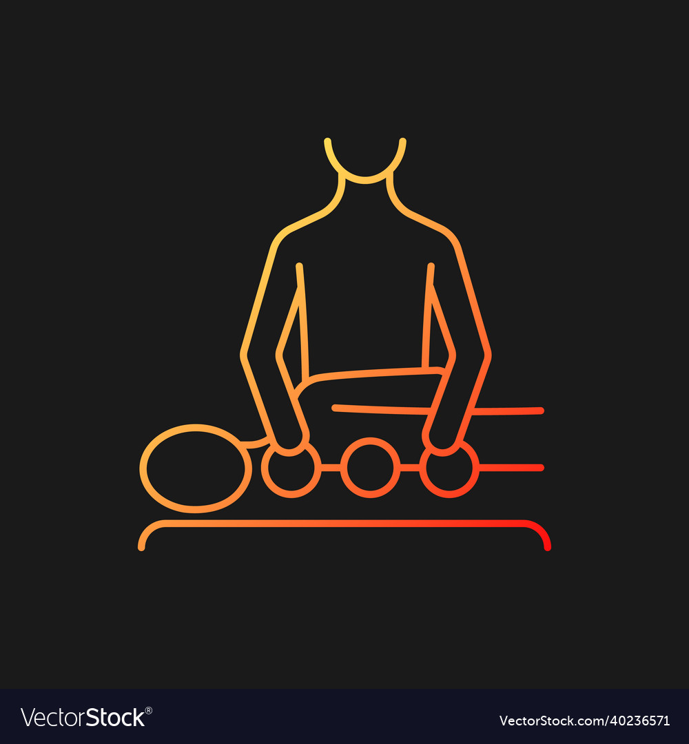 Chiropraktische Pflege Gradienten-Symbol für dunkles Thema vector image Chiropraktische Pflege Gradienten-Symbol für dunkles Thema