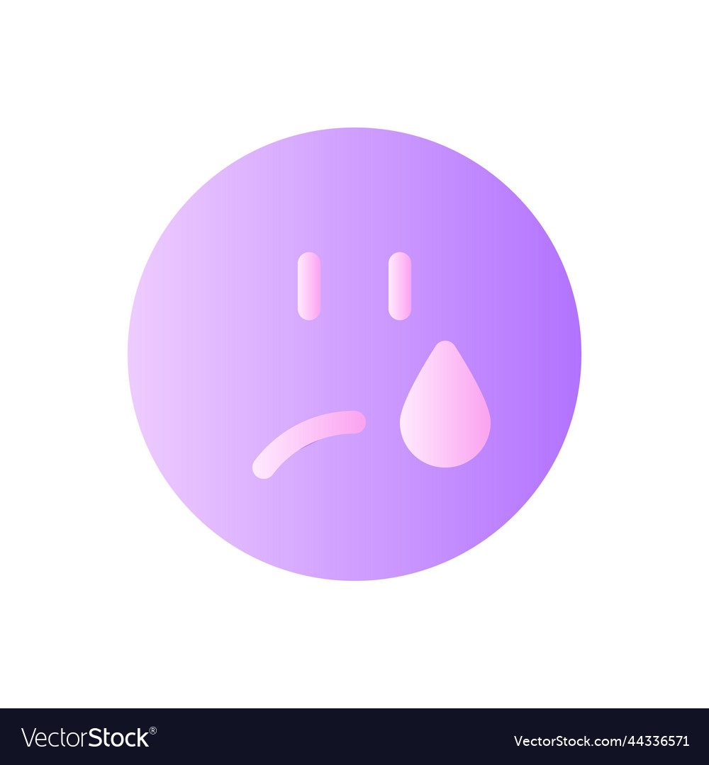 Crying emoji flat gradient two-color ui icon Vector Image Crying emoji flat gradient two-color ui icon