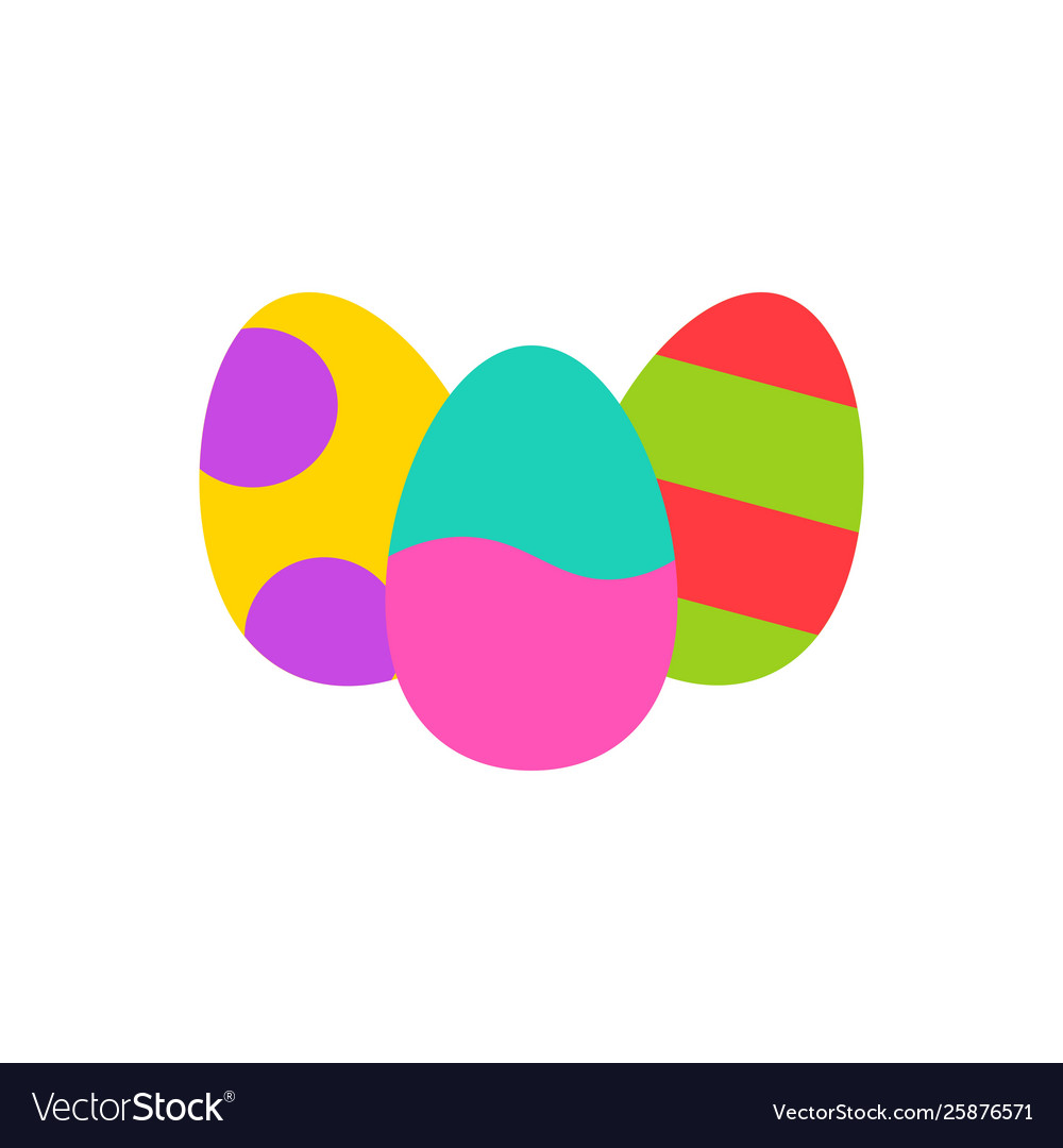 Easter eggs flat style icon Royalty Free Vector Image