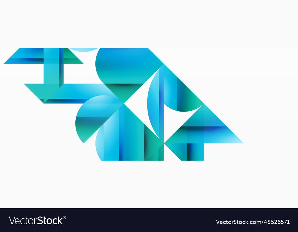 Gradient color triangles and circles on white