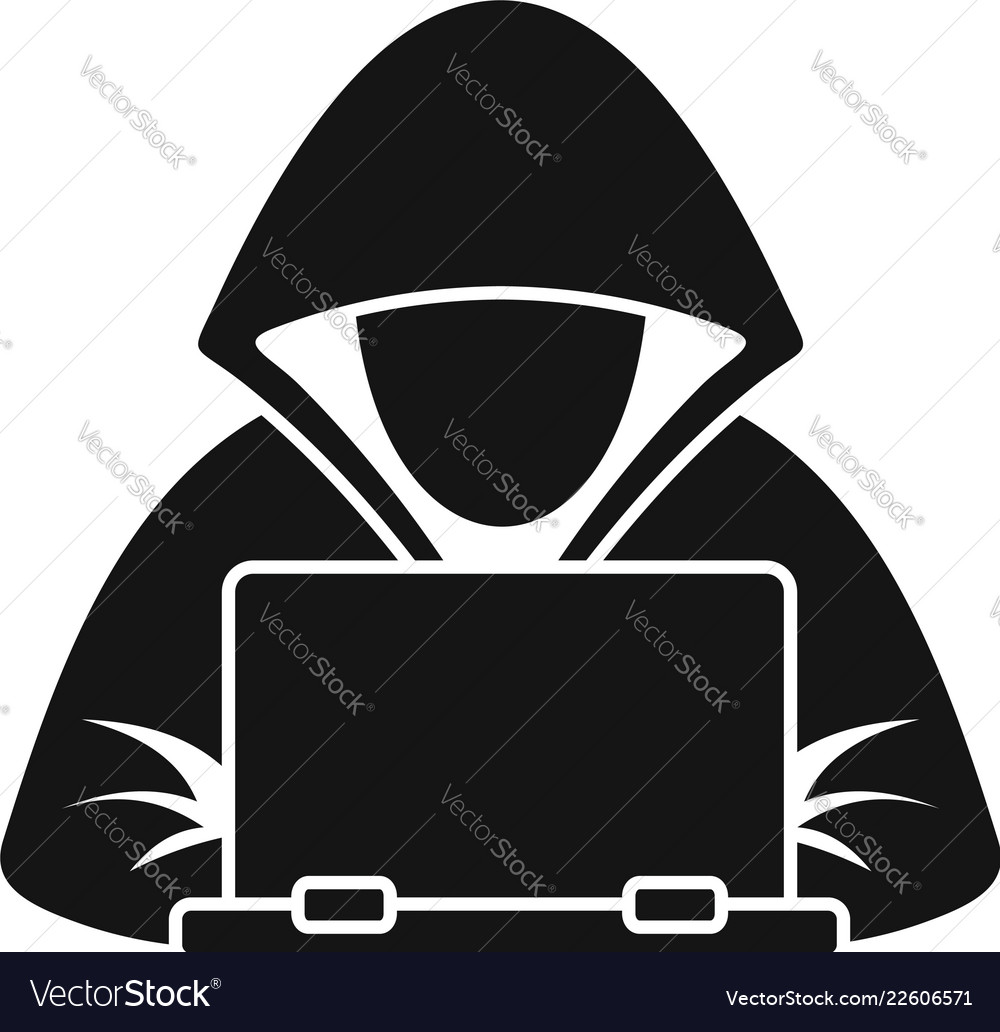 Download Hacker laptop icon simple style Royalty Free Vector Image