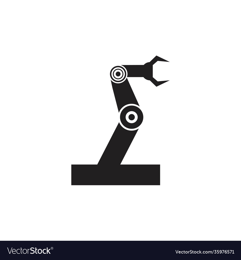 Industrial mechanical robot arm icons Royalty Free Vector