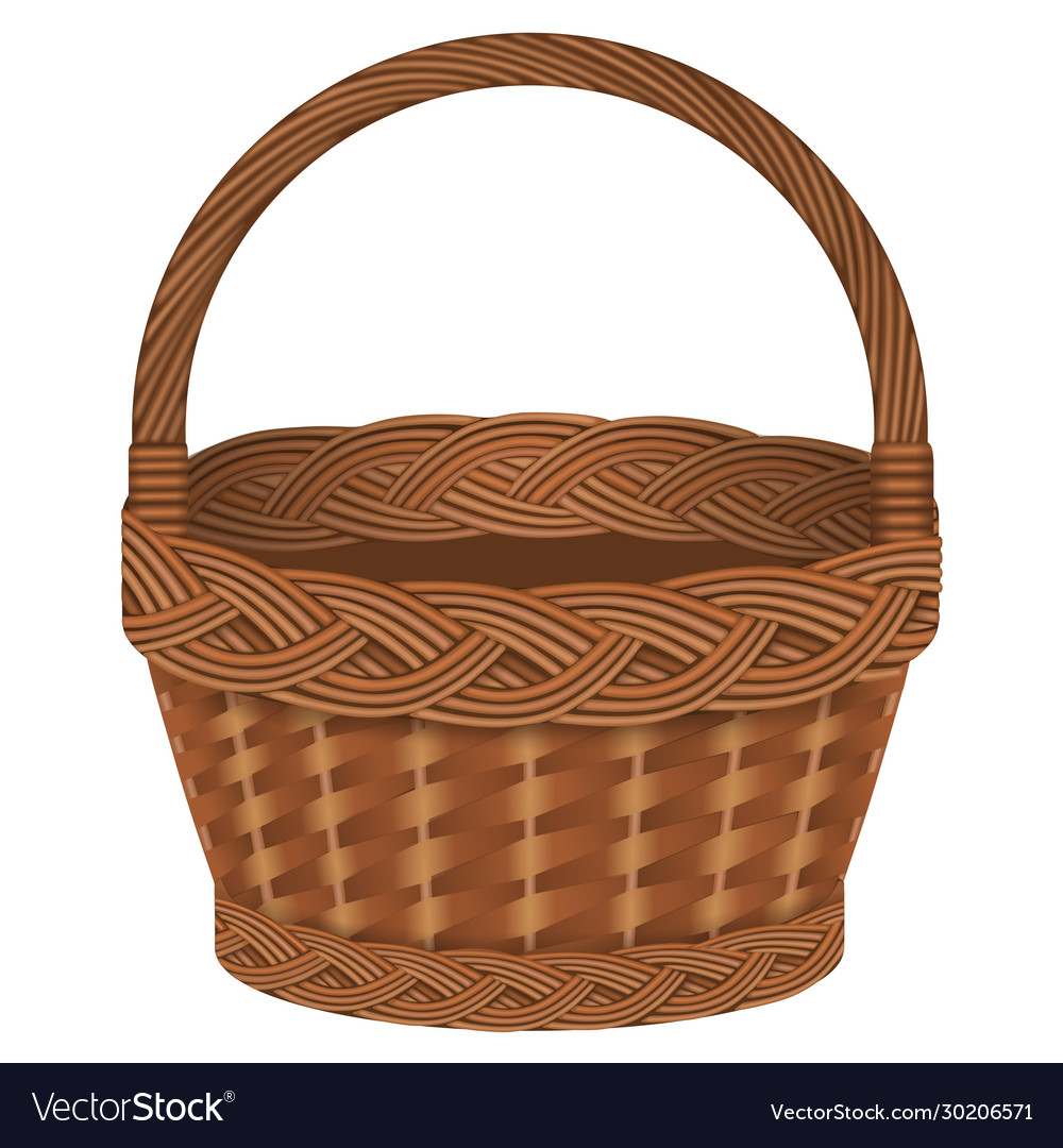 Isolated empty wicker basket