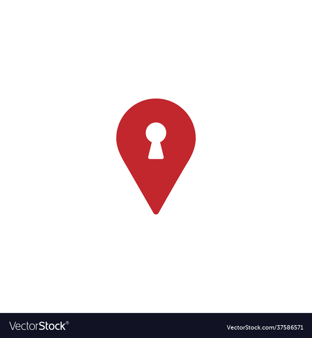 Keyhole and location icon gps pointer map pin vector image Keyhole and location icon gps pointer map pin
