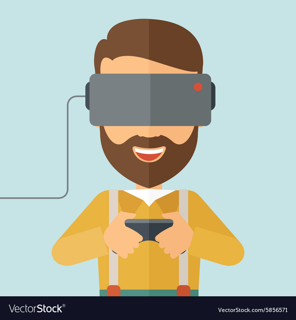 Man with virtual reality headset