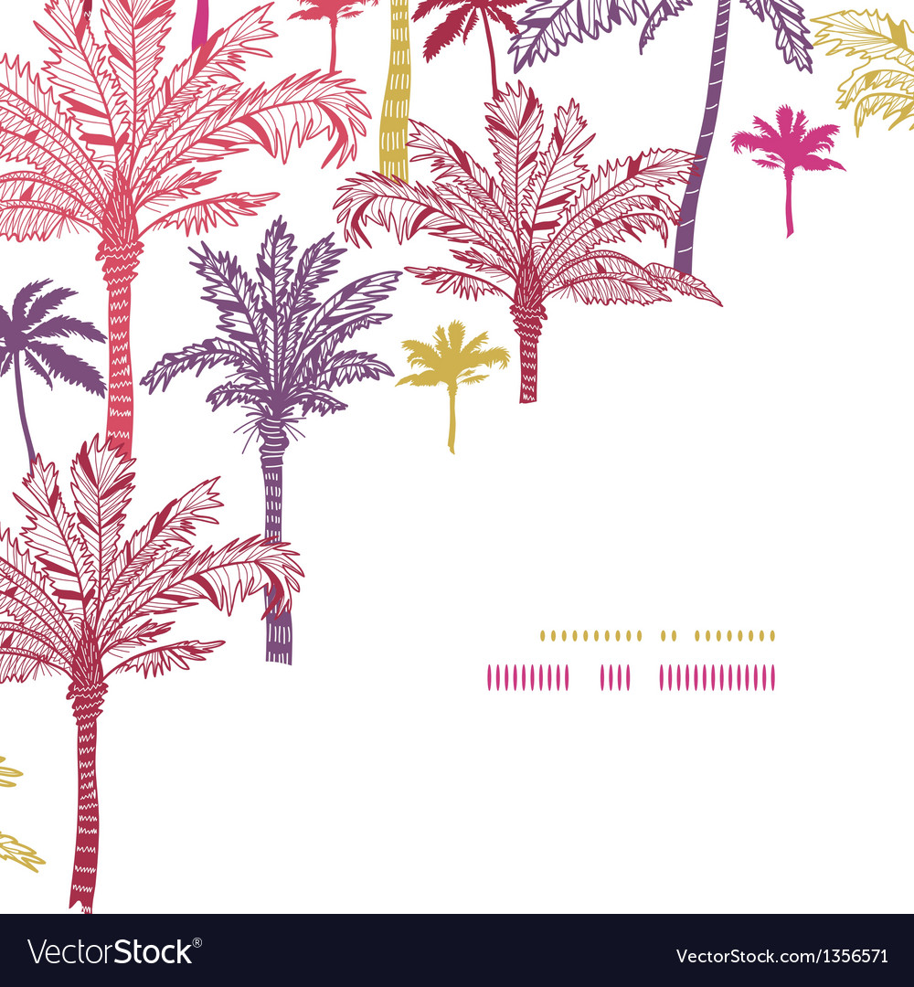 Palm Trees Seamless Corner Decor Pattern Vector Image Seamless Corner Decor Pattern Vector Image