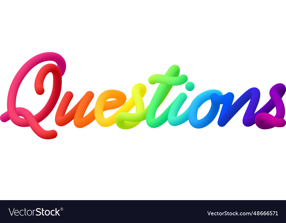 Questions fluid 3d twist text made of blended