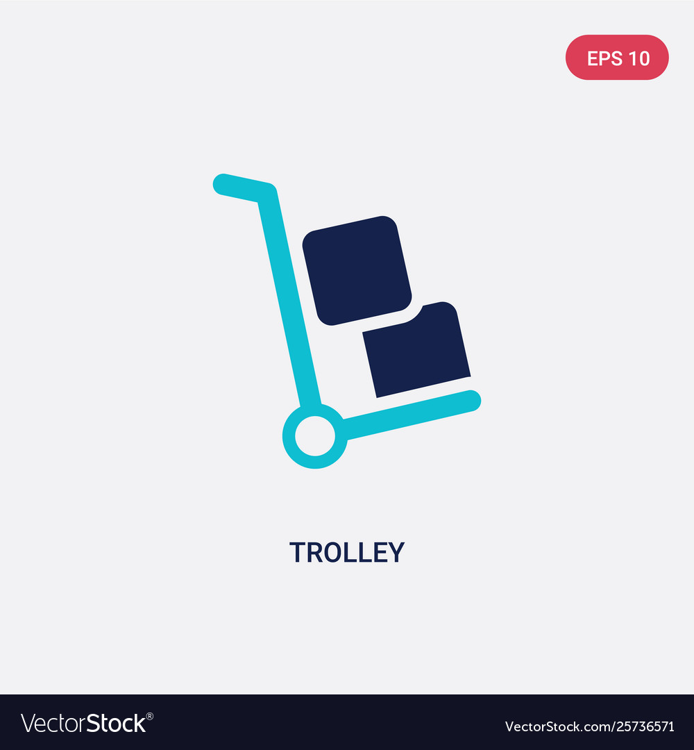 Two color trolley icon from delivery and logistic