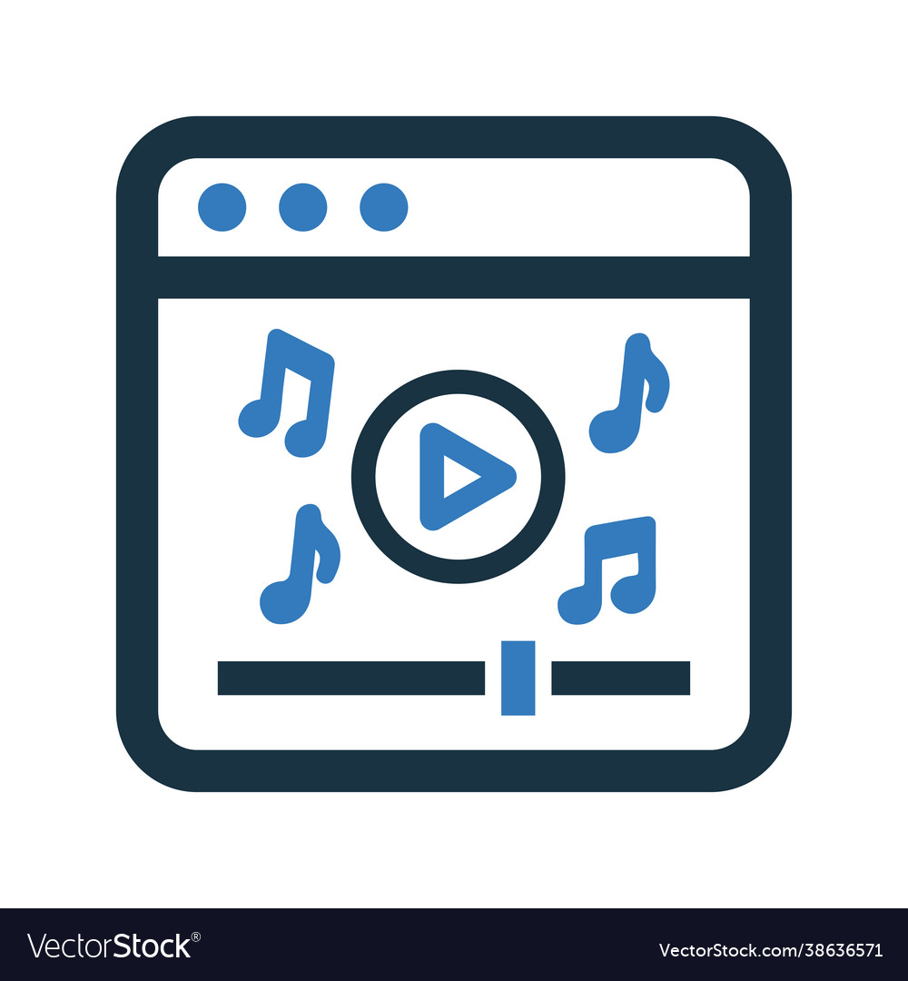 Video music tutorial icon simple editable design