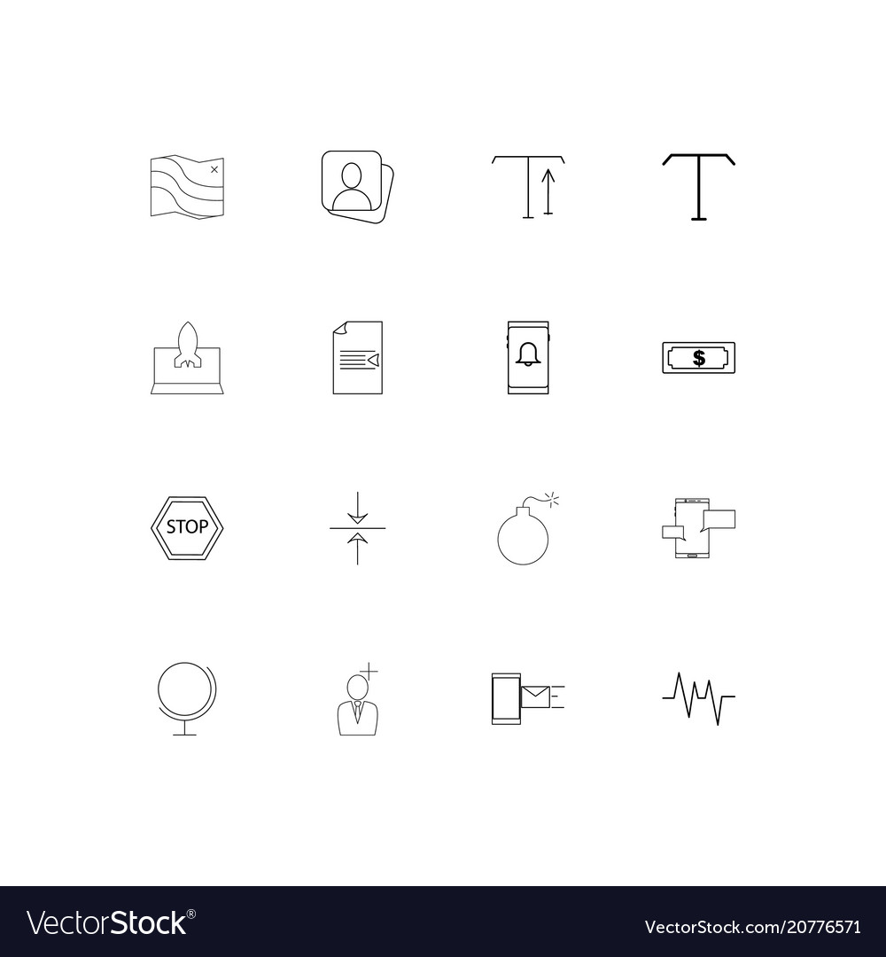 Web linear thin icons set outlined simple