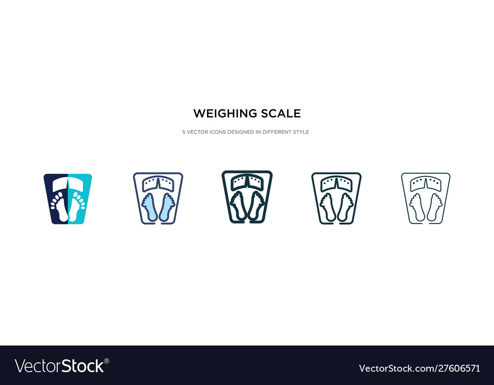 Weighing scale icon in different style two vector image Weighing scale icon in different style two