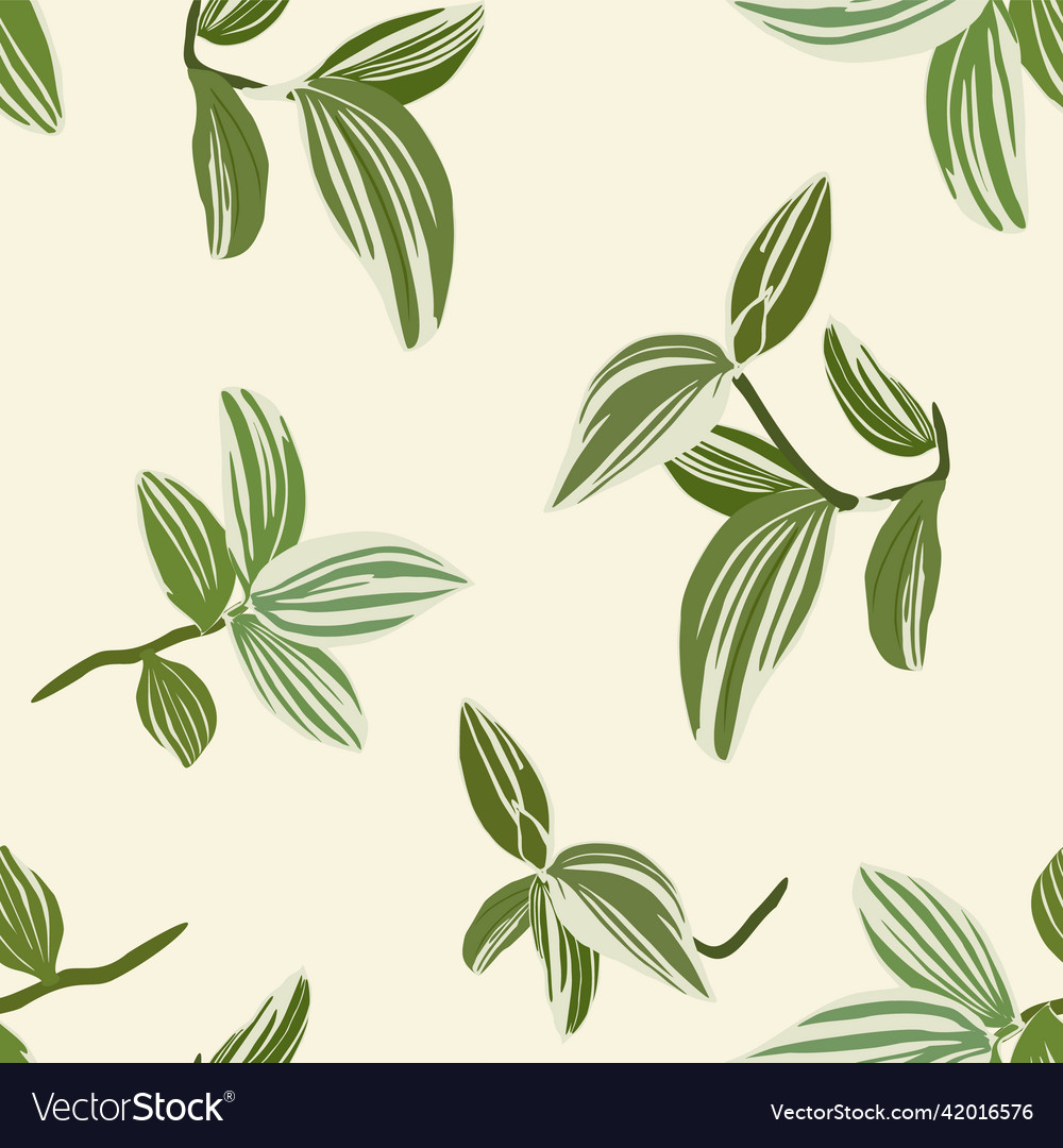 Abstract seamless pattern with leaves and grass