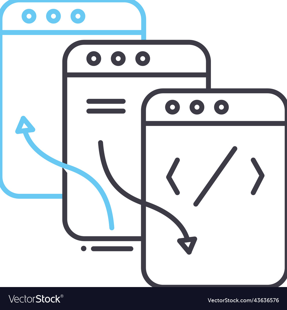Agile framework line icon outline symbol vector image Agile framework line icon outline symbol