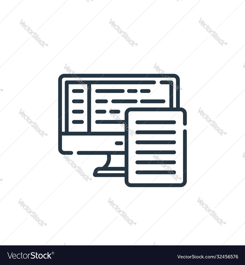 Backend icon isolated on white background outline
