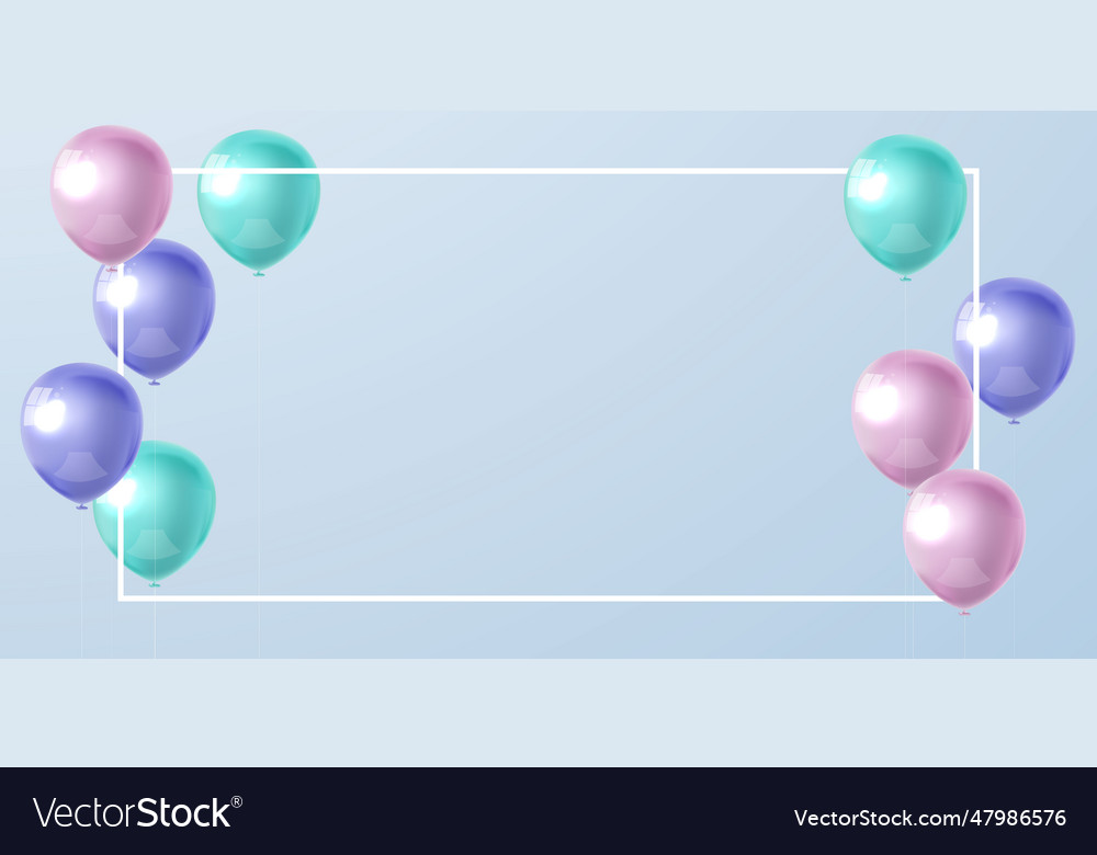 Balloons colorful celebration frame background