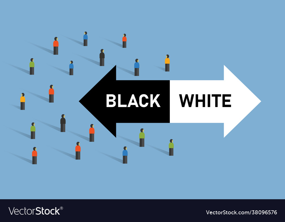 Black and white judgement society left right