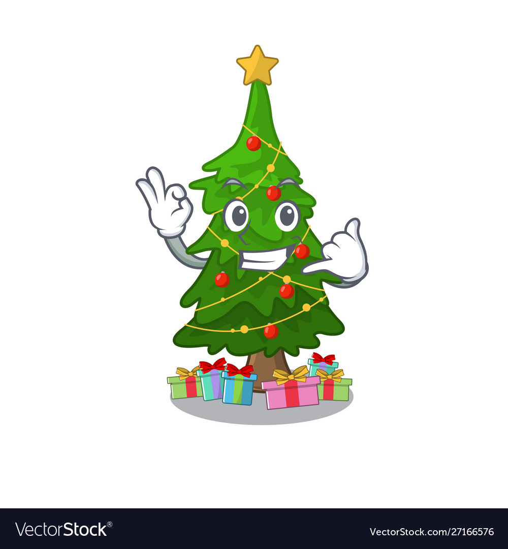 Call me christmas tree toy shaped a character Vector Image