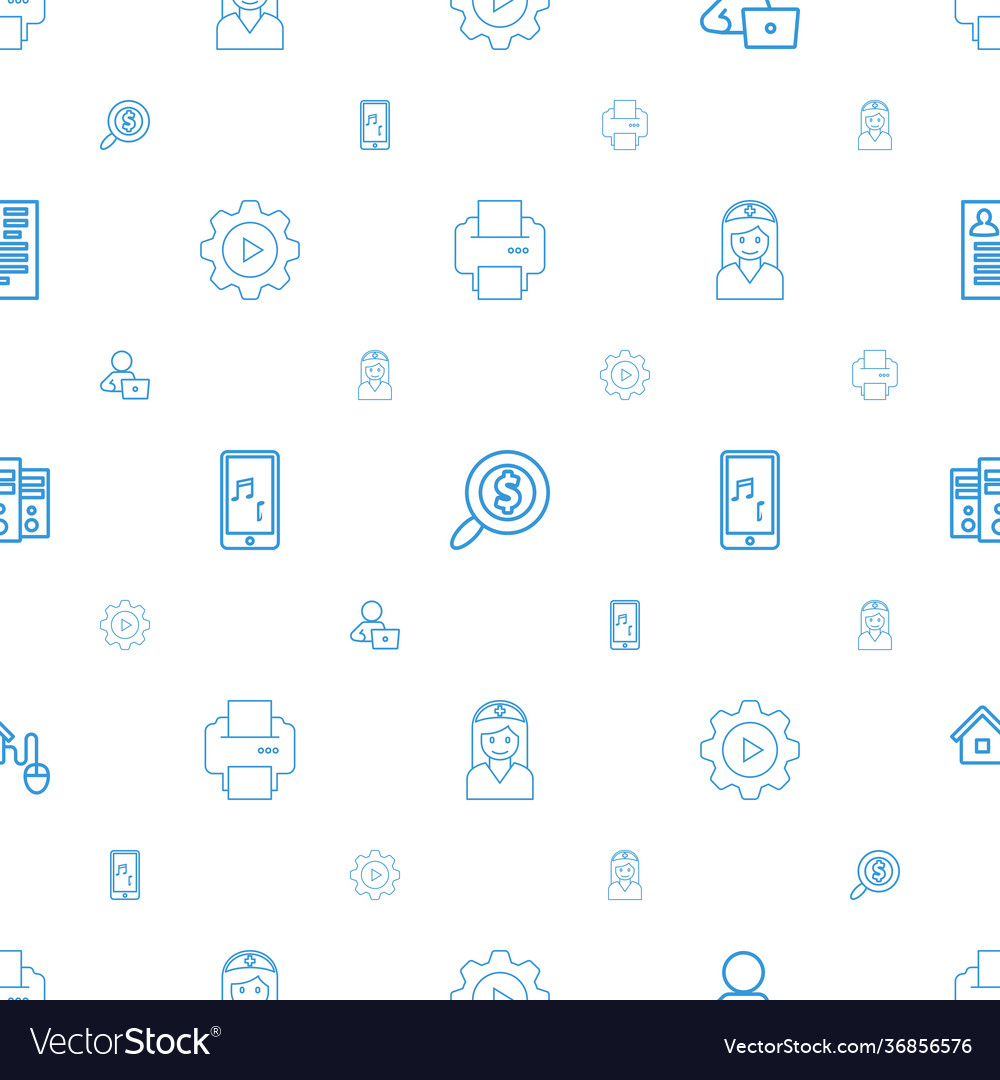 Computer icons pattern seamless white background