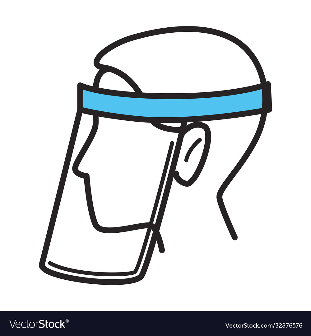 Face shield protective mask measures during Vector Image
