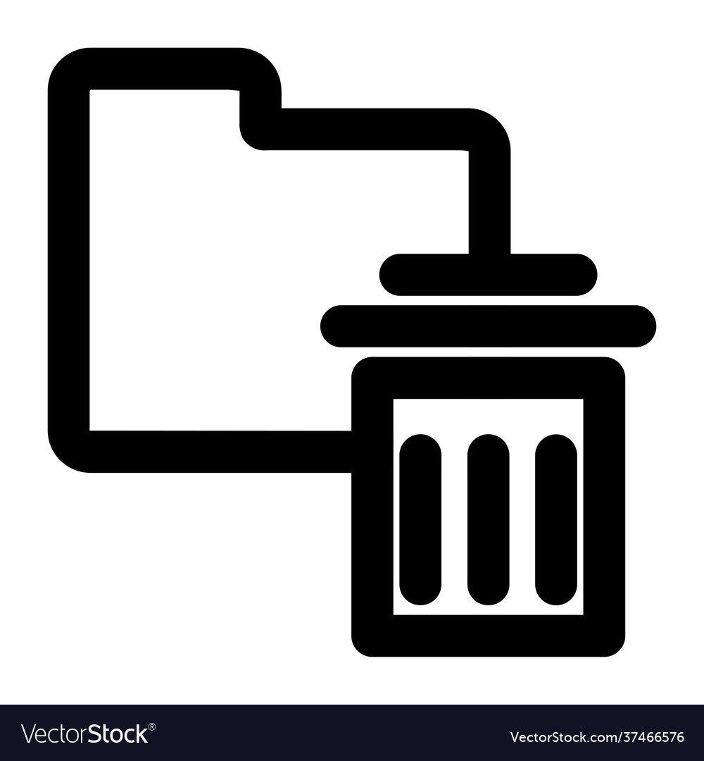 File folder with trash icon flat vector image File folder with trash icon flat