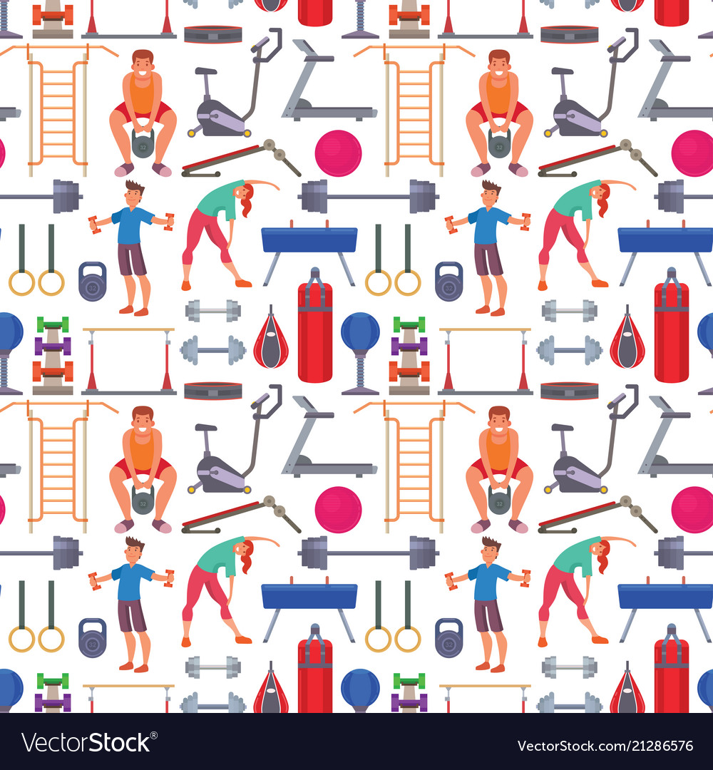 Fitness Gym Icons - Sporty Pattern