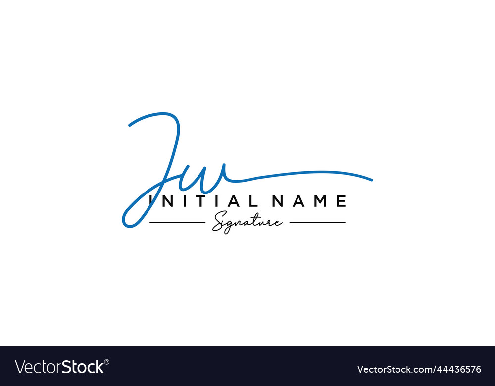 Initial jw signature logo template hand drawn