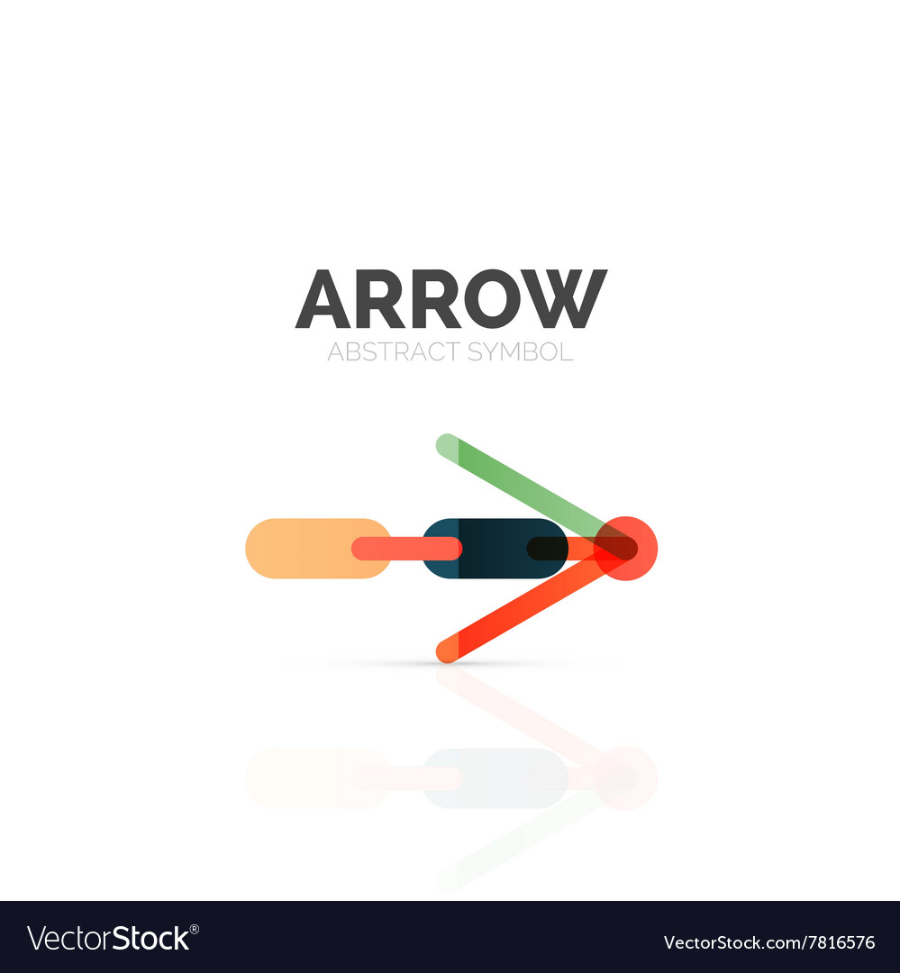 Linear arrow abstract logo connected multicolored