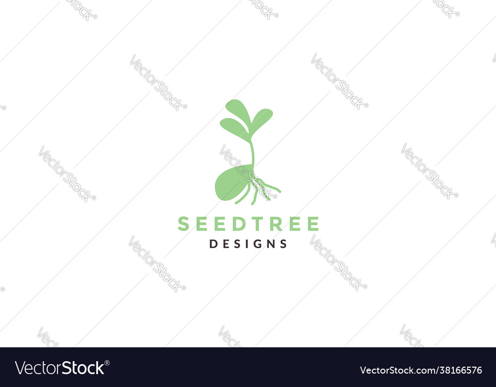 Modern shape seed plant green logo icon design Vector Image