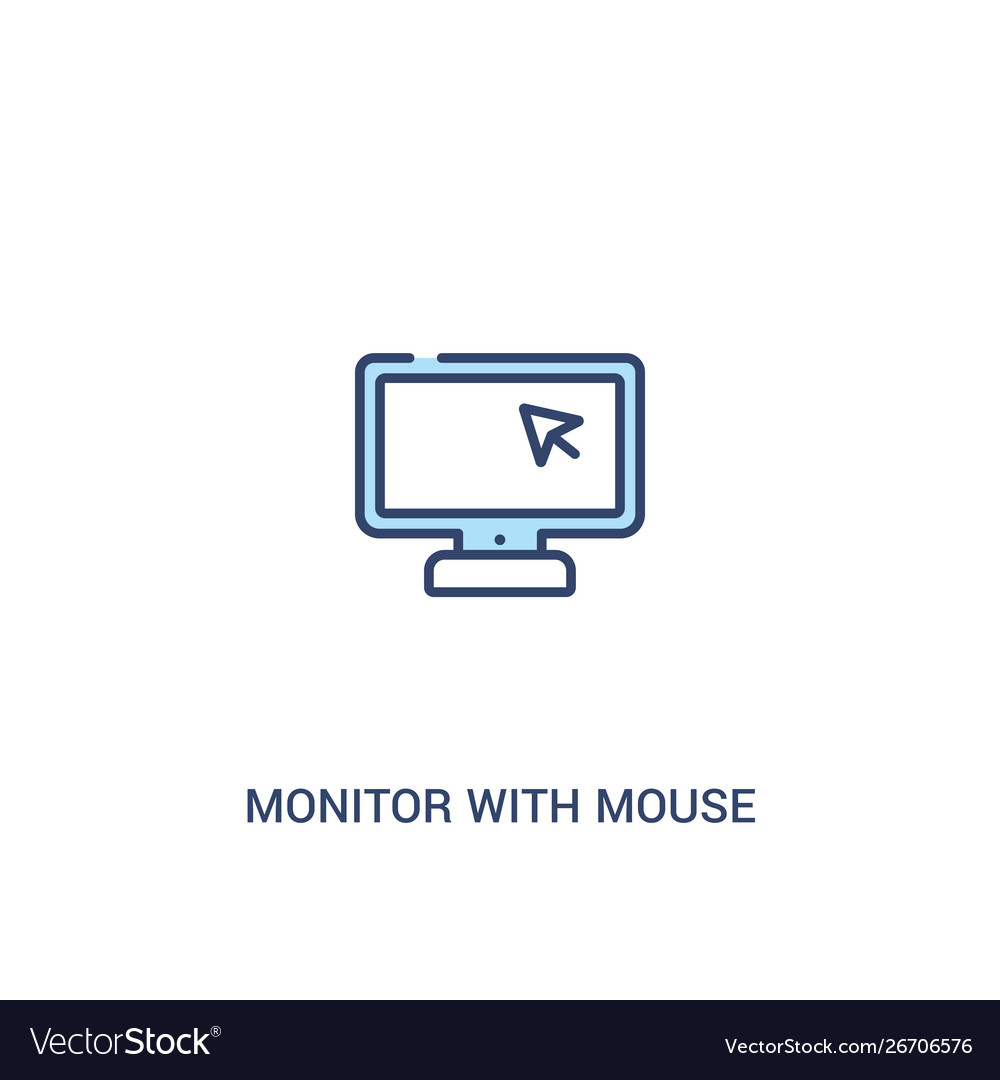Monitor with mouse cursor concept 2 colored icon vector image Monitor with mouse cursor concept 2 colored icon