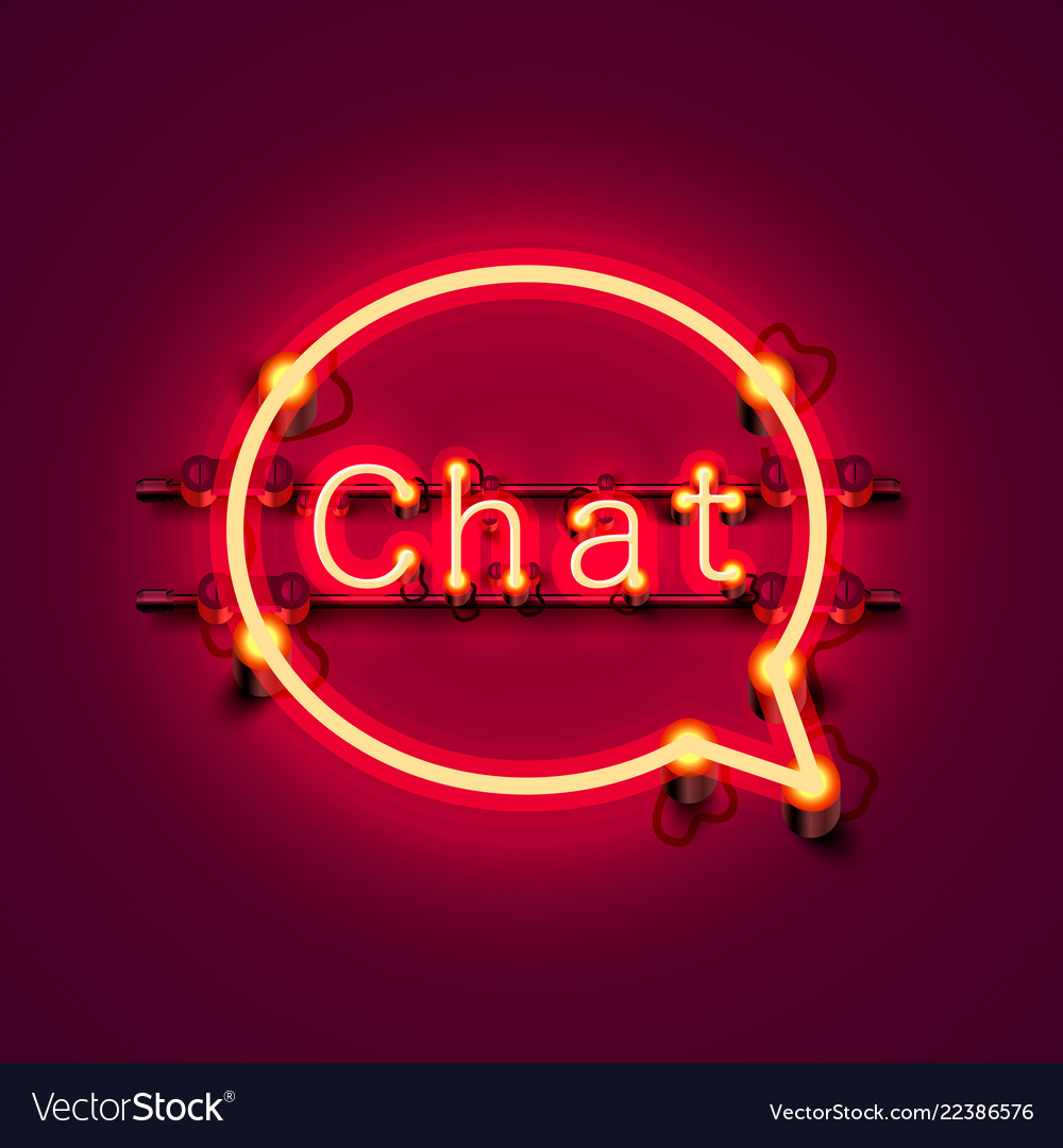 Neon Symbol Chat Farbe rote Stadt Schild