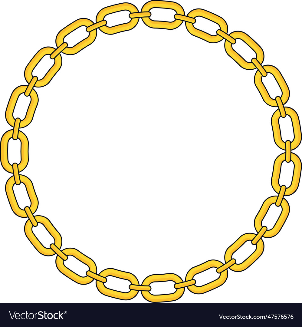 Round chain frame circle chains border boho vector image Round chain frame circle chains border boho