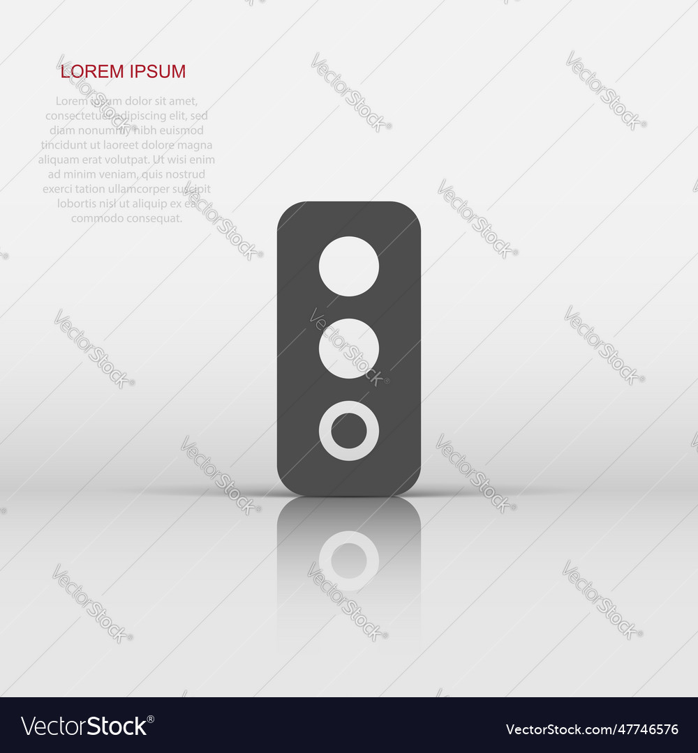 Semaphore icon in flat style traffic light
