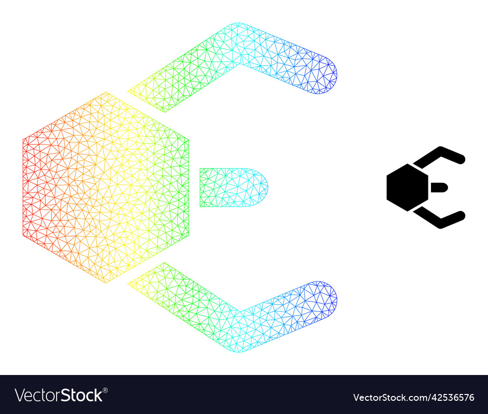 Spectrum mesh gradient microrobot icon vector image Spectrum mesh gradient microrobot icon