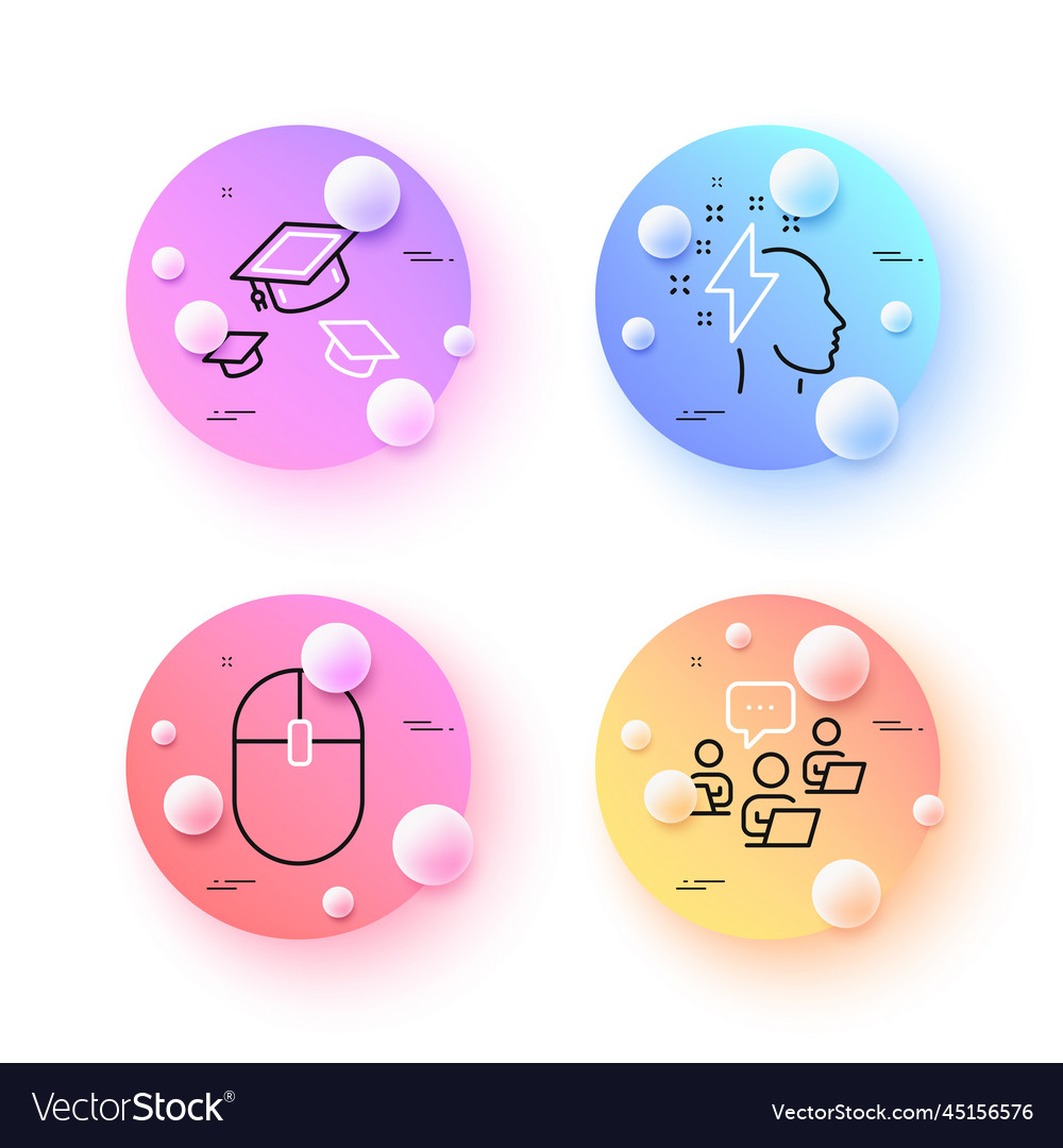 Teamwork computer mouse and brainstorming minimal vector image Teamwork computer mouse and brainstorming minimal