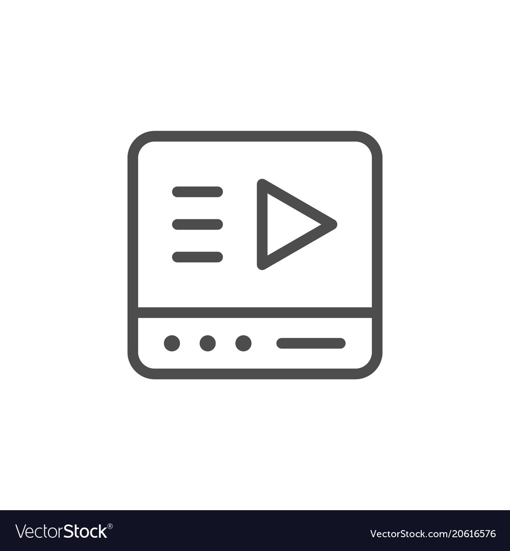 Video player line icon Royalty Free Vector Image